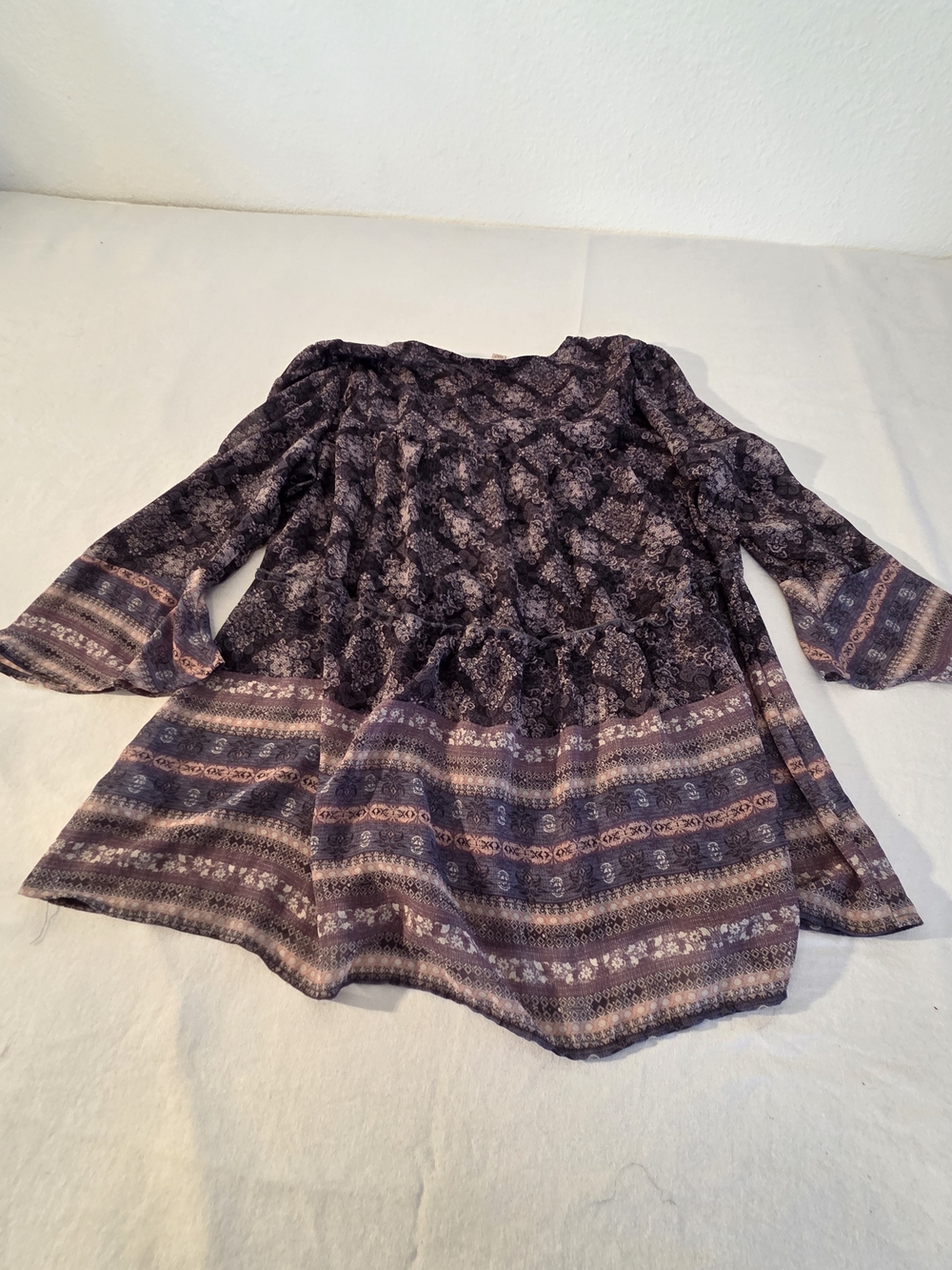 Knox Rose Boho Purple Paisley Print Tunic. Size XL - Picture 8 of 8